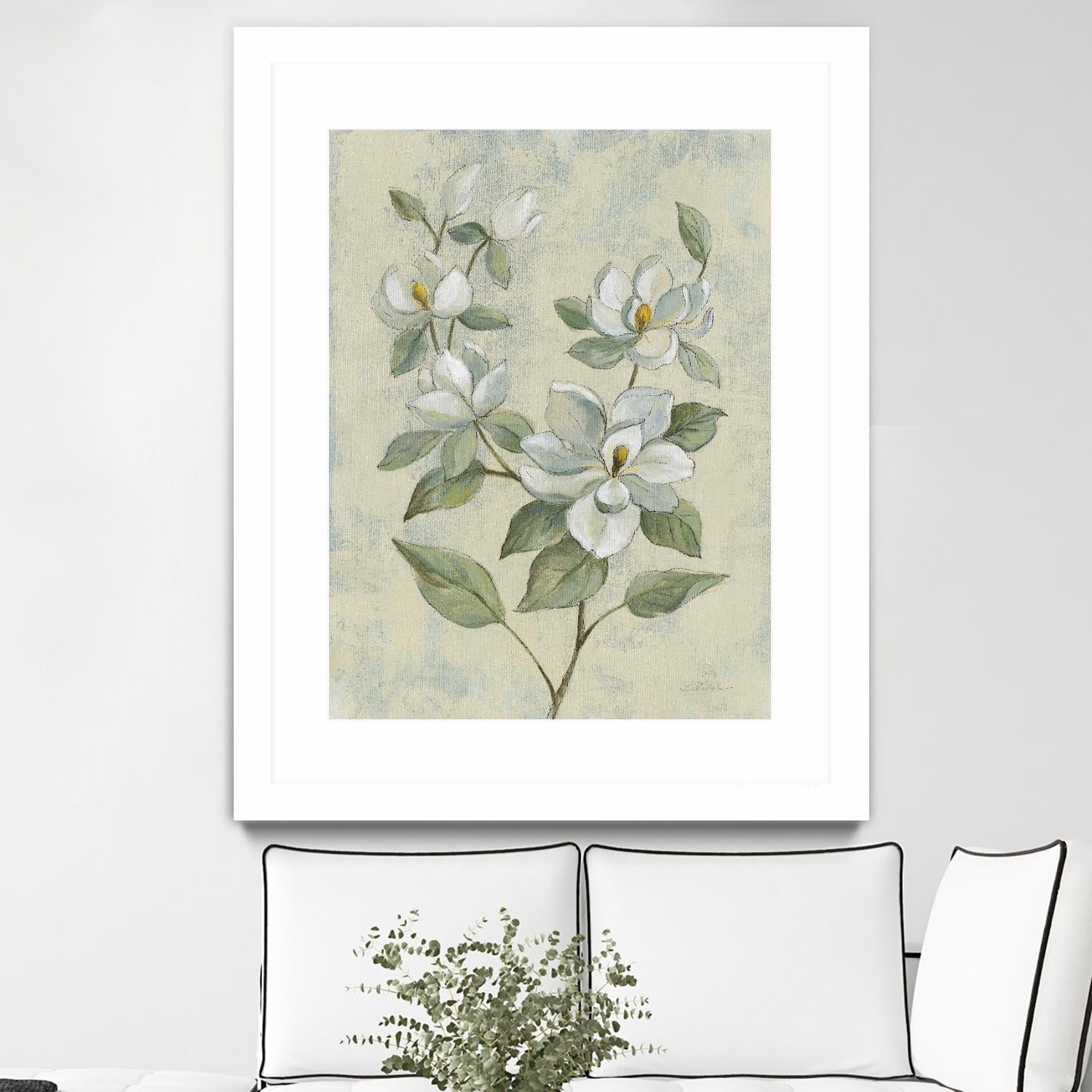 Sage Magnolia by Silvia Vassileva on GIANT ART - florals florals