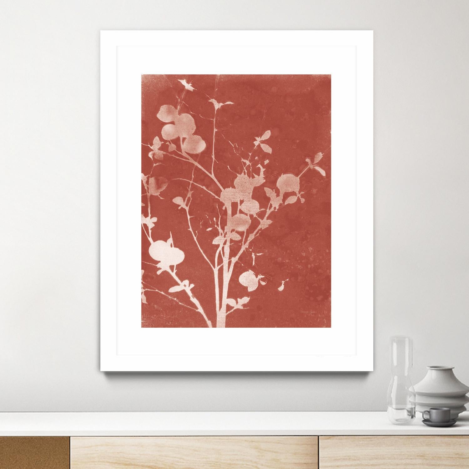 Enchanted Fall Cyanotype VI by Nancy Green on GIANT ART - red flowers red