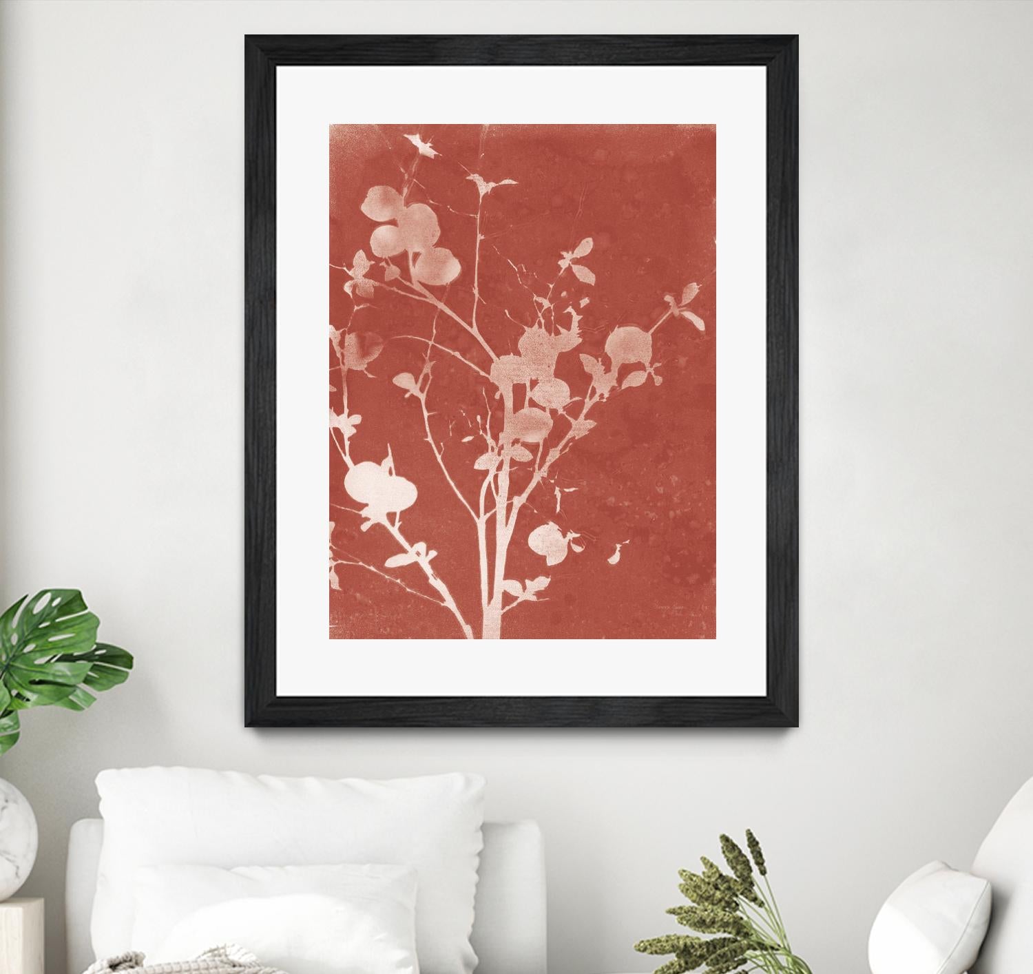 Enchanted Fall Cyanotype VI by Nancy Green on GIANT ART - red flowers red