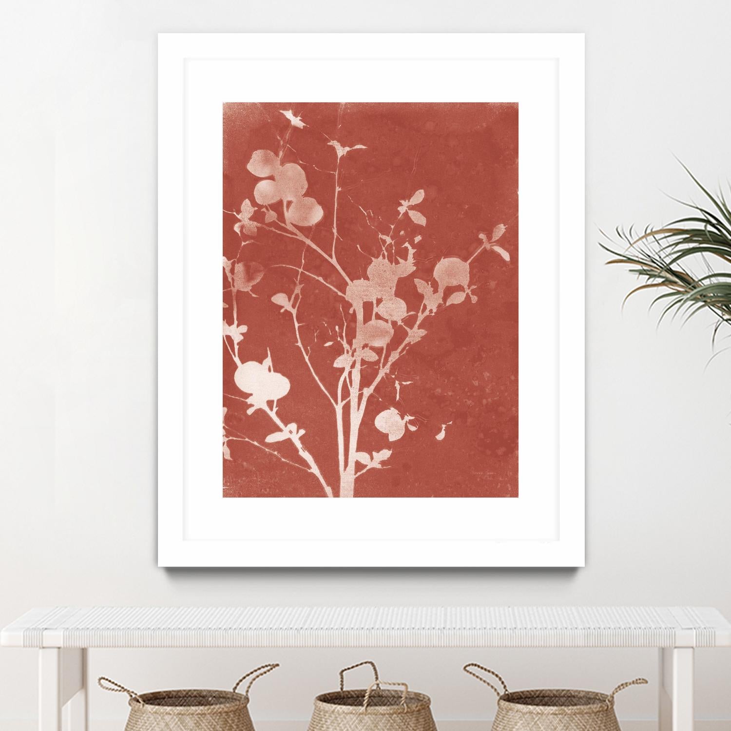 Enchanted Fall Cyanotype VI by Nancy Green on GIANT ART - red flowers red