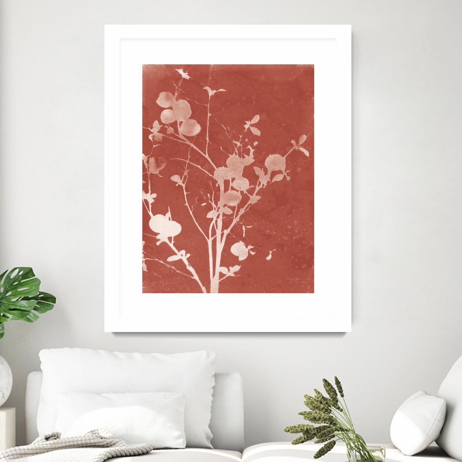 Enchanted Fall Cyanotype VI by Nancy Green on GIANT ART - red flowers red