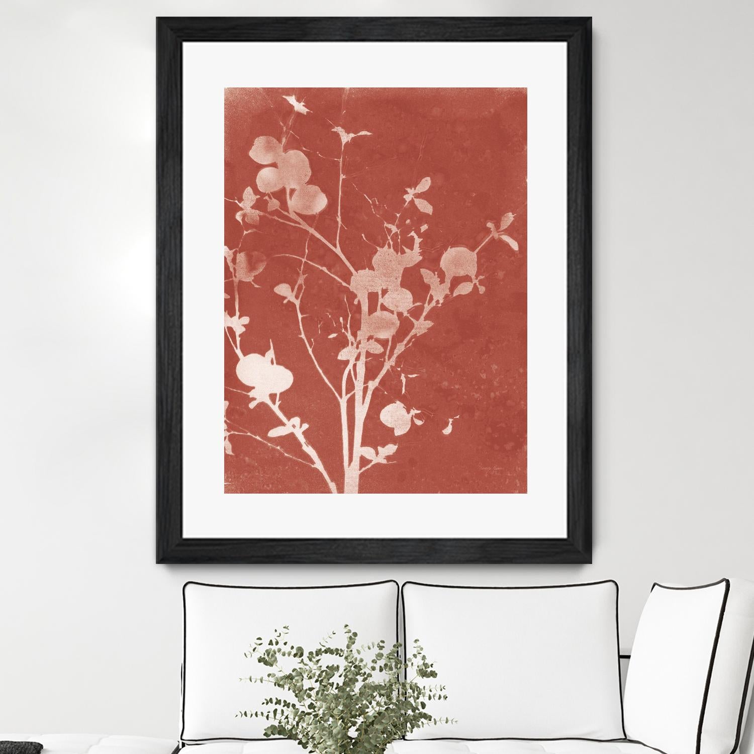 Enchanted Fall Cyanotype VI by Nancy Green on GIANT ART - red flowers red