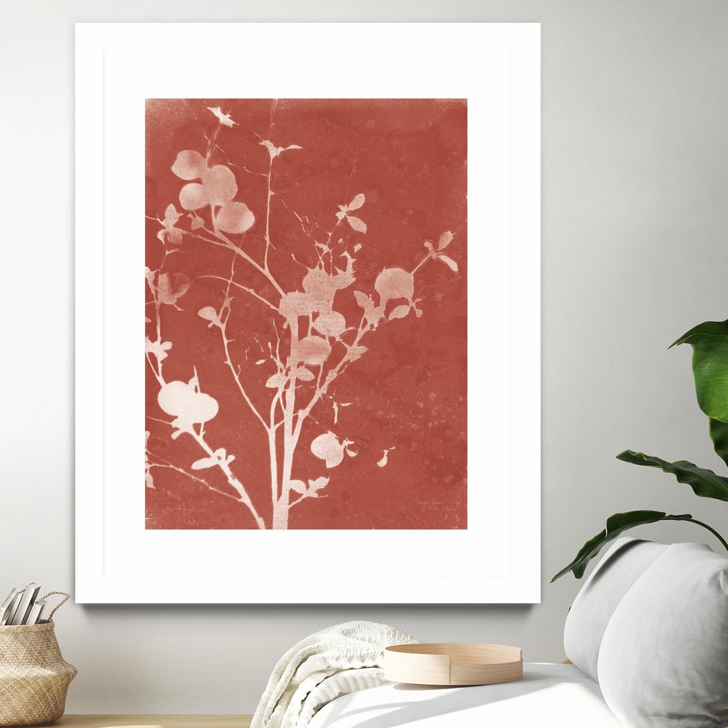 Enchanted Fall Cyanotype VI by Nancy Green on GIANT ART - red flowers red
