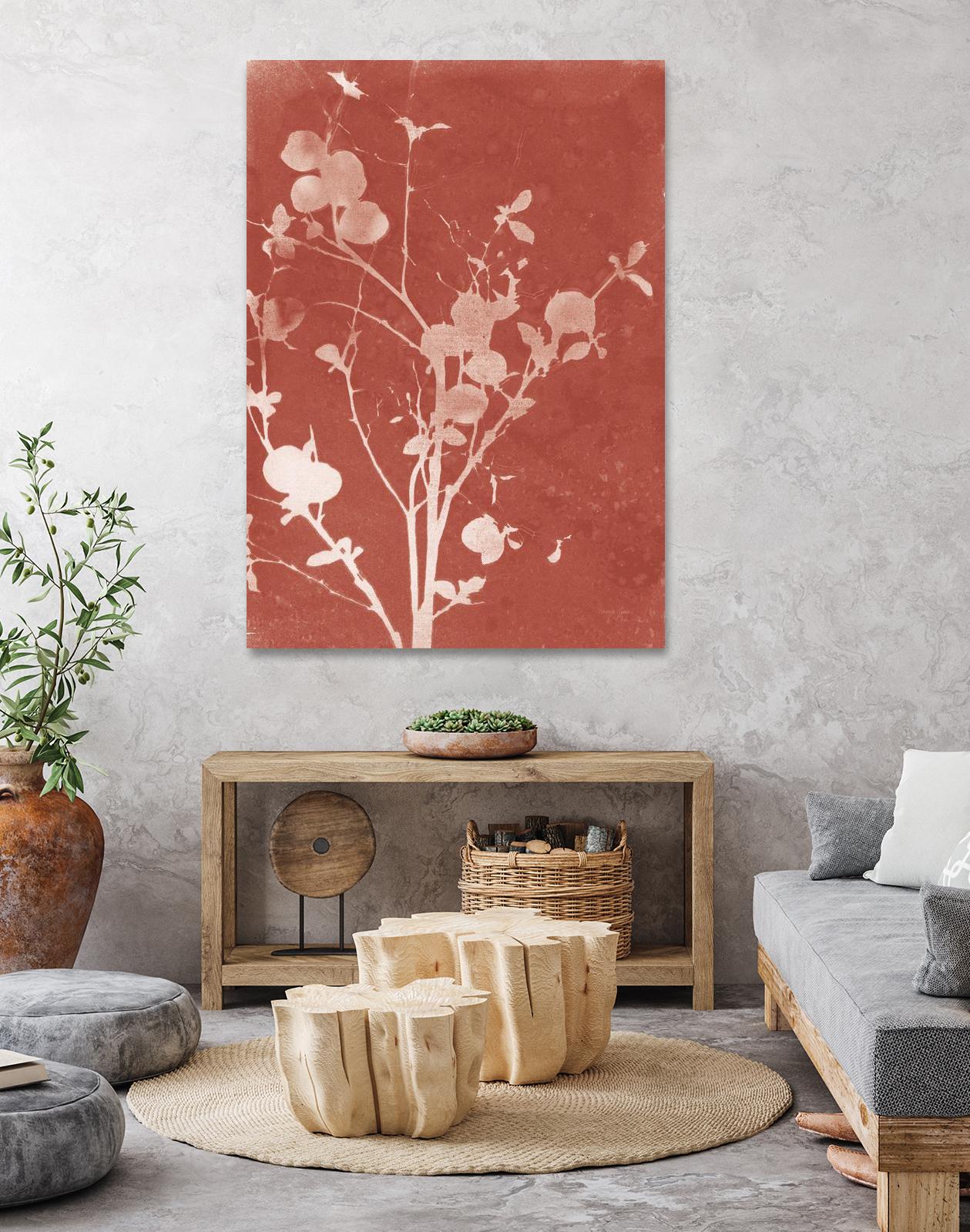 Enchanted Fall Cyanotype VI by Nancy Green on GIANT ART - red flowers red