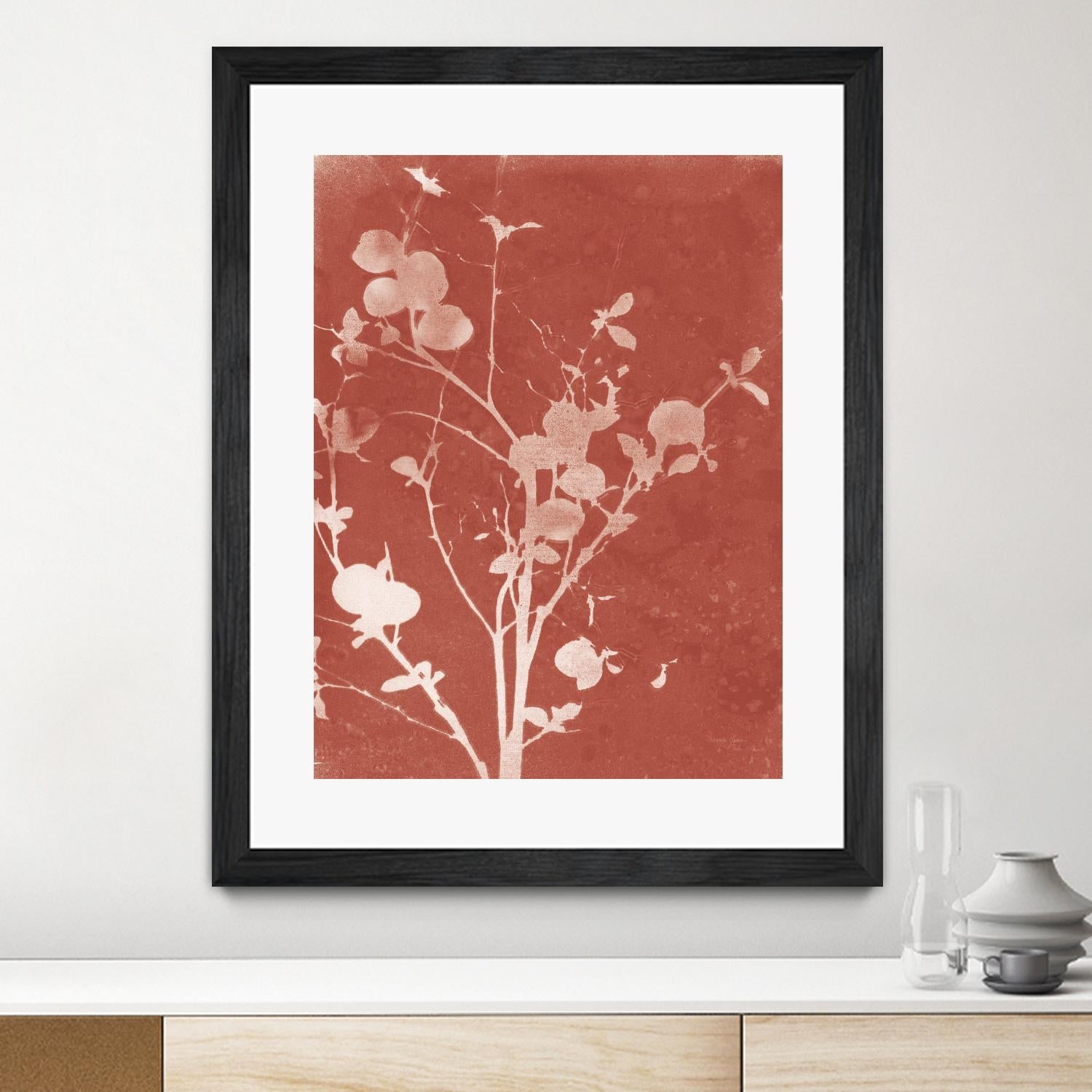 Enchanted Fall Cyanotype VI by Nancy Green on GIANT ART - red flowers red