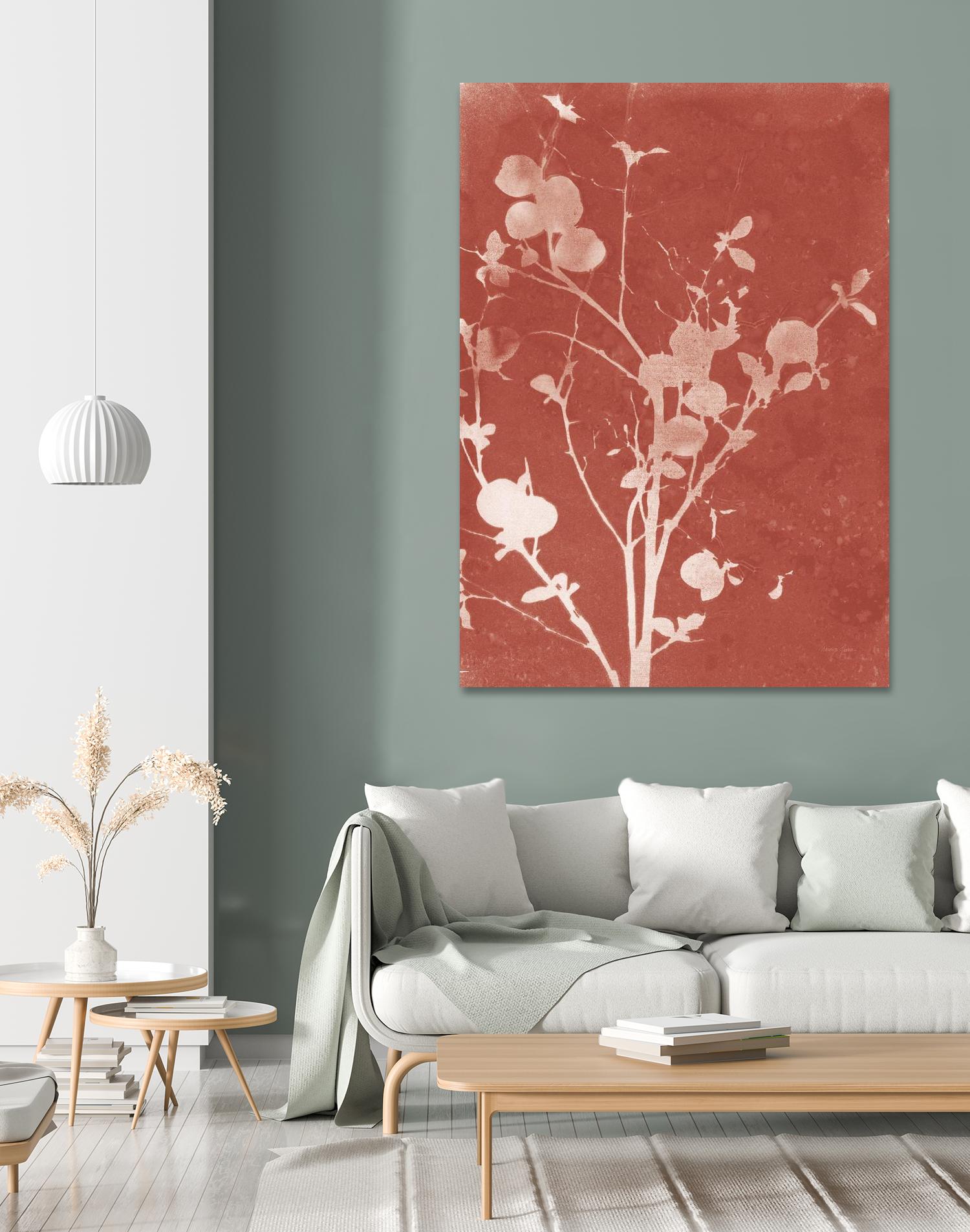Enchanted Fall Cyanotype VI by Nancy Green on GIANT ART - red flowers red