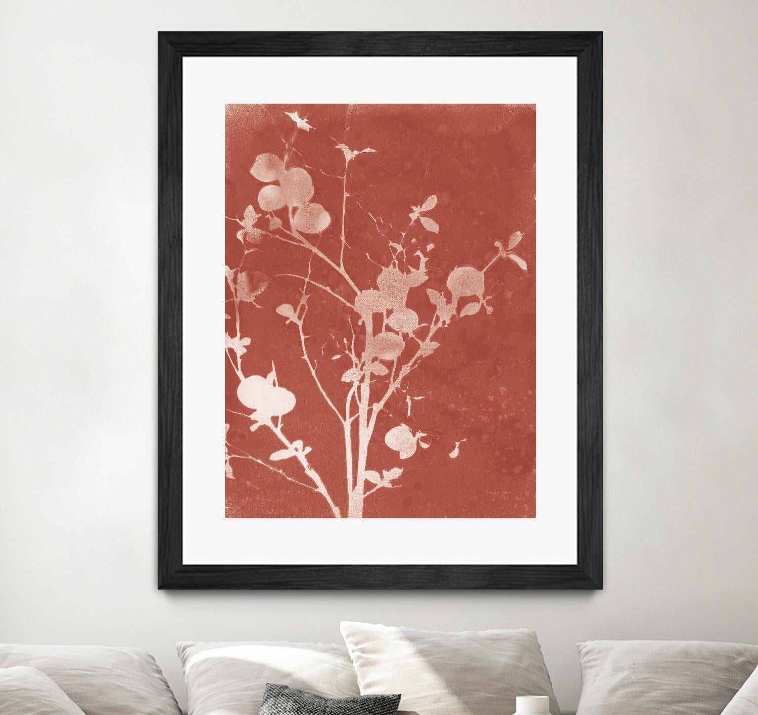 Enchanted Fall Cyanotype VI by Nancy Green on GIANT ART - red flowers red