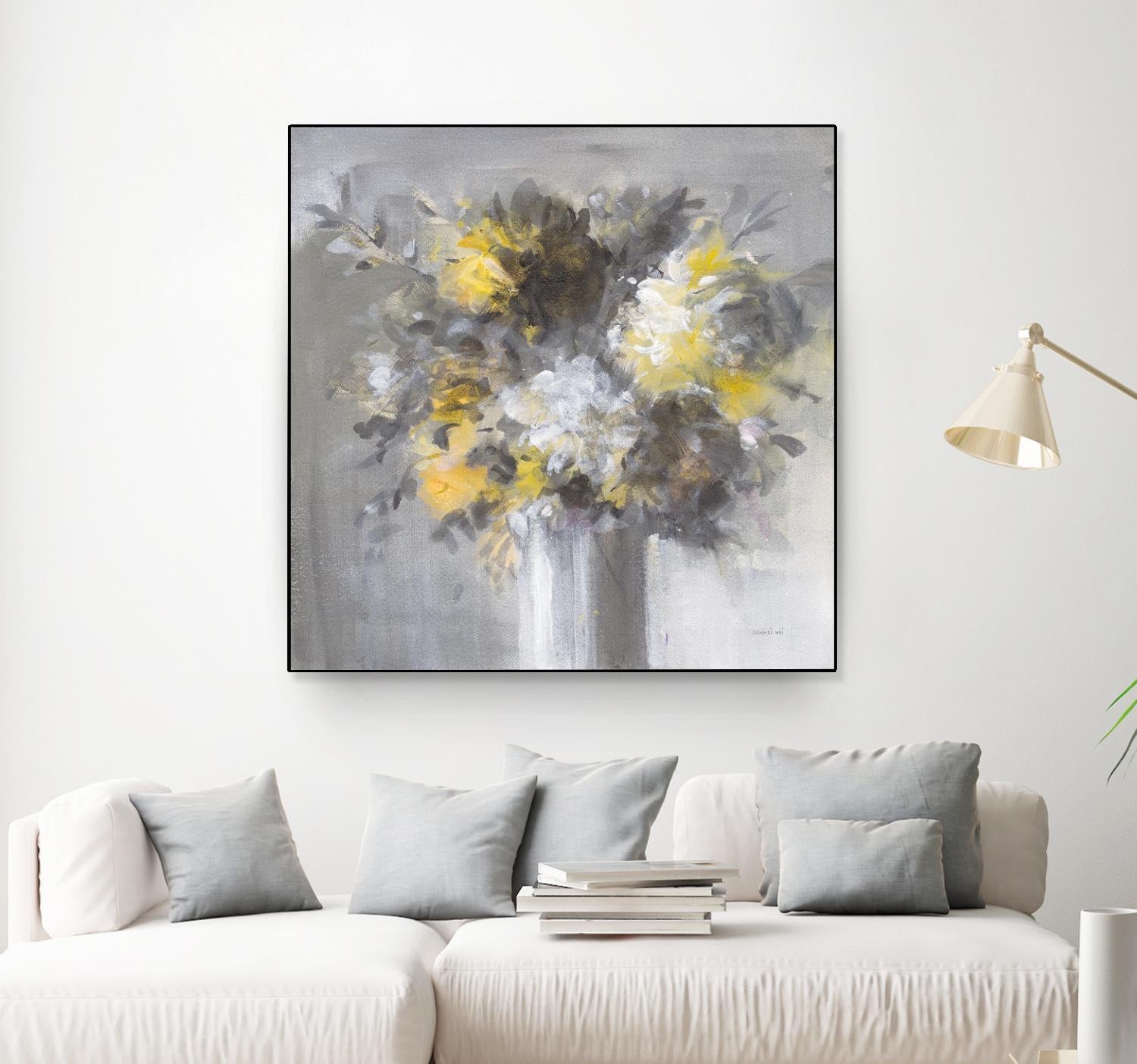 Weekend Bouquet Yellow Gray by Danhui Nai on GIANT ART - farmhouse brown