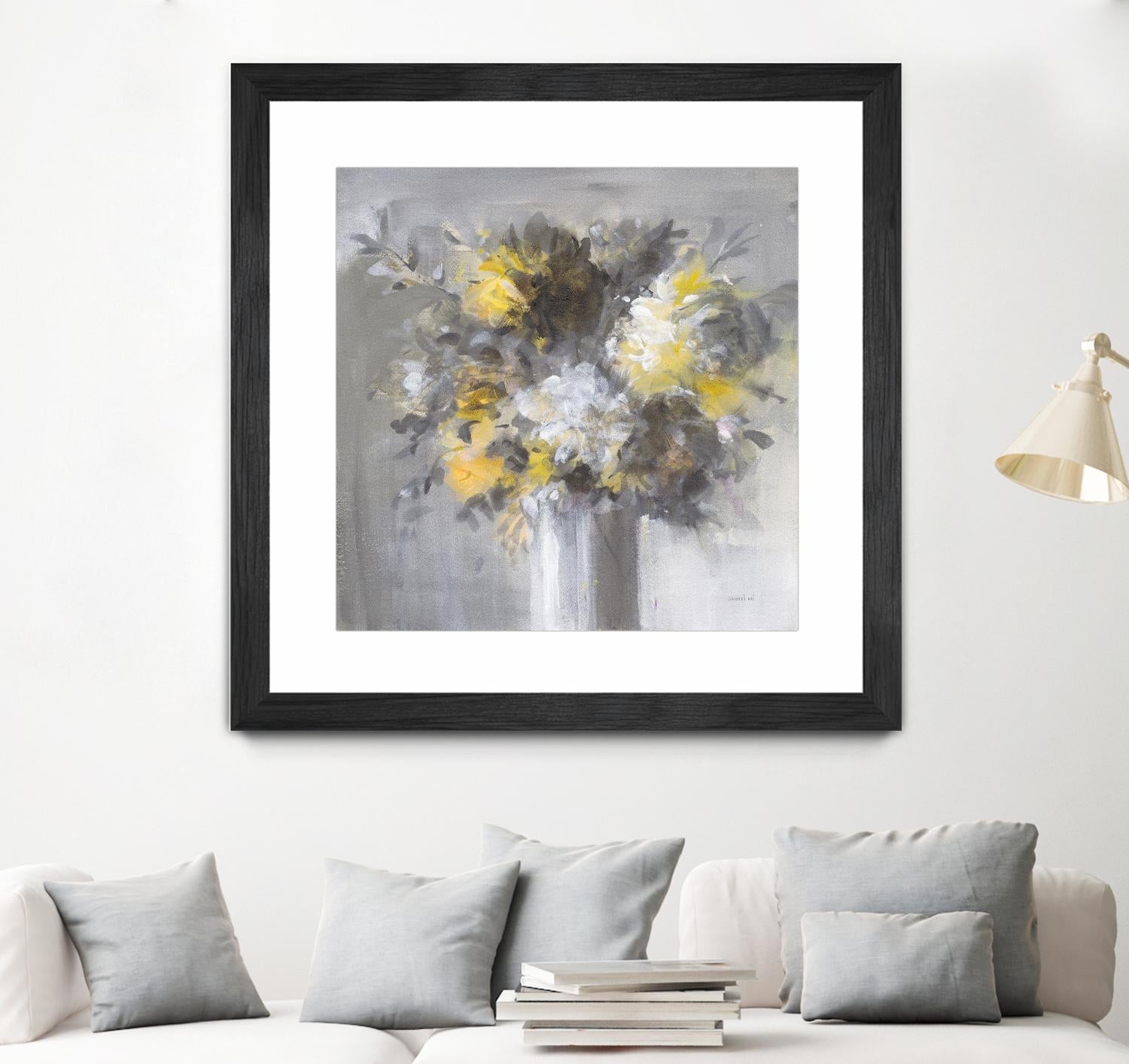 Weekend Bouquet Yellow Gray by Danhui Nai on GIANT ART - farmhouse brown