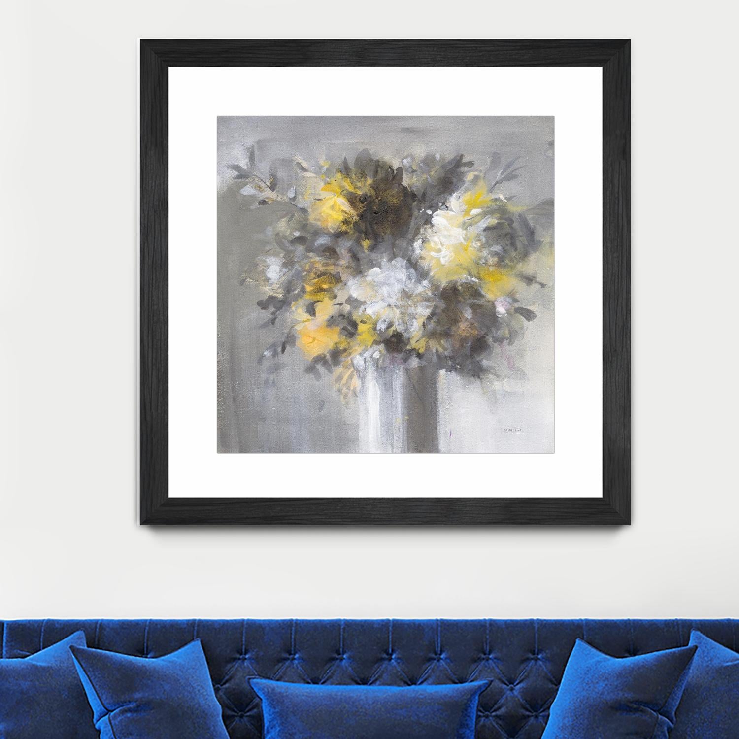 Weekend Bouquet Yellow Gray by Danhui Nai on GIANT ART - farmhouse brown