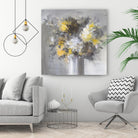 Weekend Bouquet Yellow Gray by Danhui Nai on GIANT ART - white farmhouse farmhouse