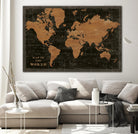World Map Industrial by Sue Schlabach on GIANT ART - maps black