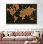 World Map Industrial by Sue Schlabach on GIANT ART - maps black