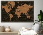 World Map Industrial by Sue Schlabach on GIANT ART - maps black