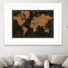 World Map Industrial by Sue Schlabach on GIANT ART - black  maps words and phrases