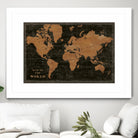 World Map Industrial by Sue Schlabach on GIANT ART - black  maps words and phrases