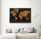 World Map Industrial by Sue Schlabach on GIANT ART - maps black