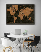 World Map Industrial by Sue Schlabach on GIANT ART - maps black