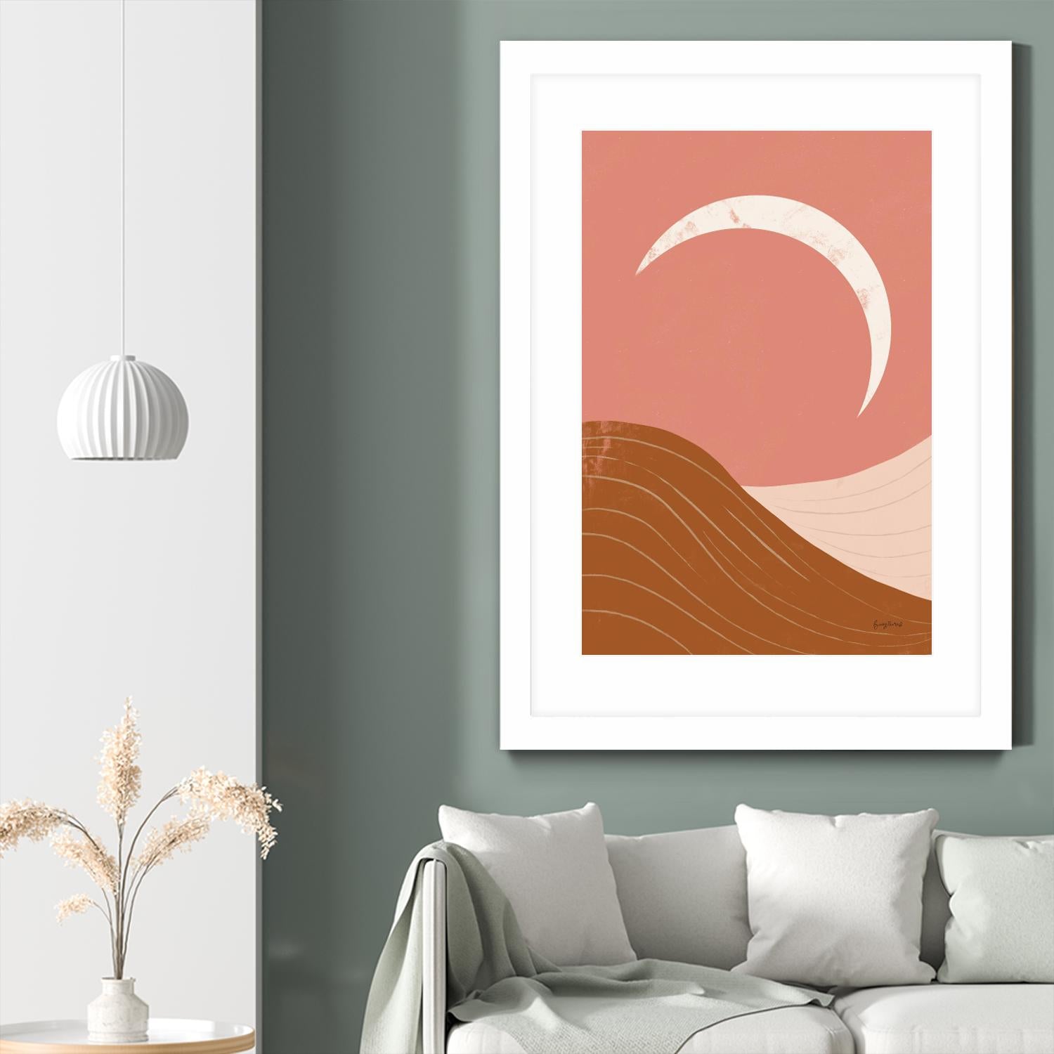 Desert Sunrise II by Becky Thorns on GIANT ART - pink shapes mountains