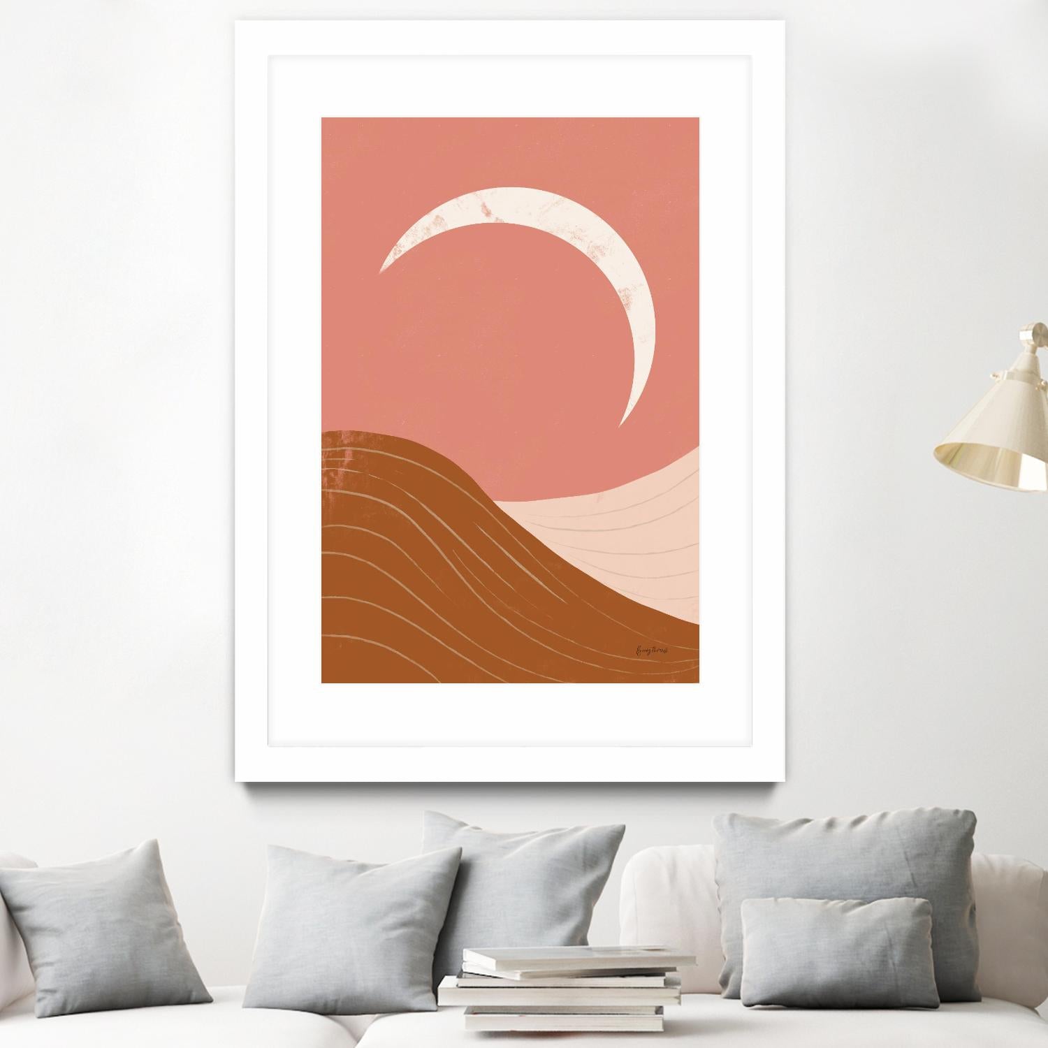 Desert Sunrise II by Becky Thorns on GIANT ART - pink shapes mountains