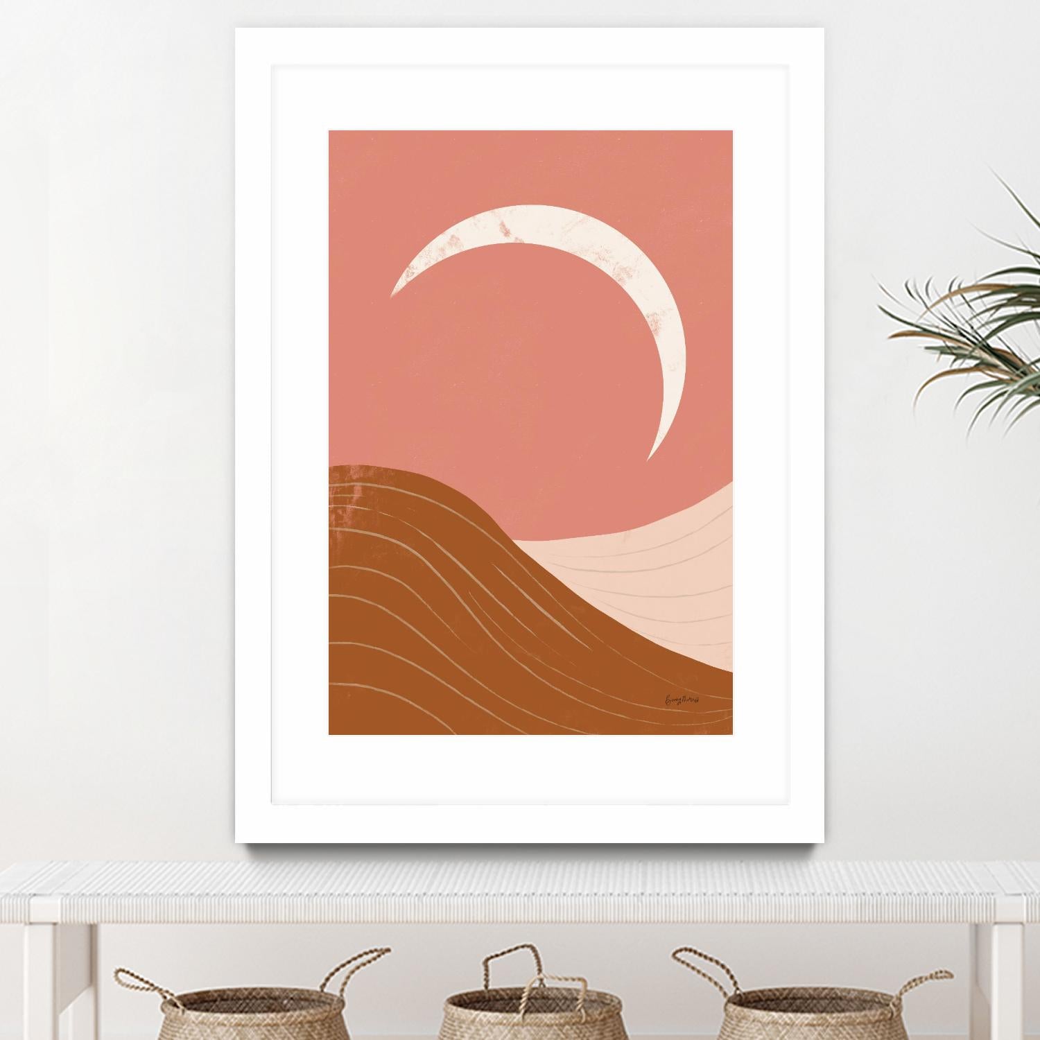 Desert Sunrise II by Becky Thorns on GIANT ART - pink shapes mountains