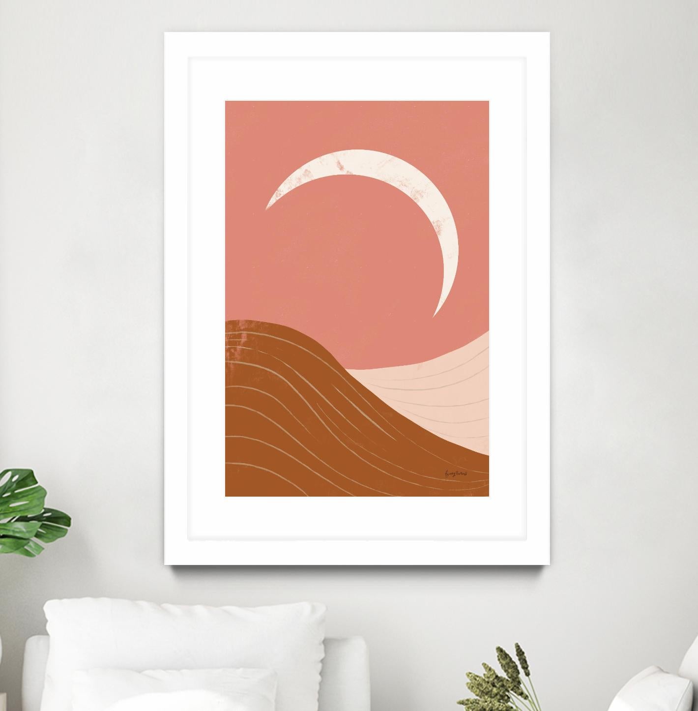 Desert Sunrise II by Becky Thorns on GIANT ART - pink shapes mountains