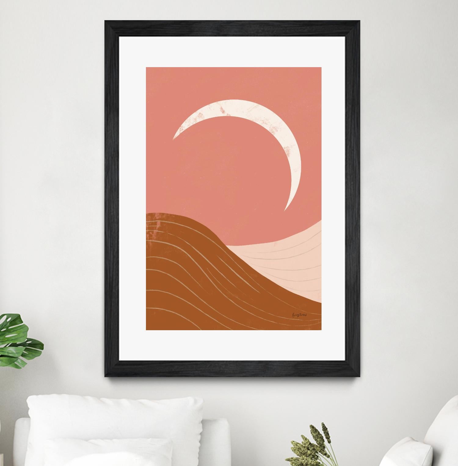 Desert Sunrise II by Becky Thorns on GIANT ART - pink shapes mountains