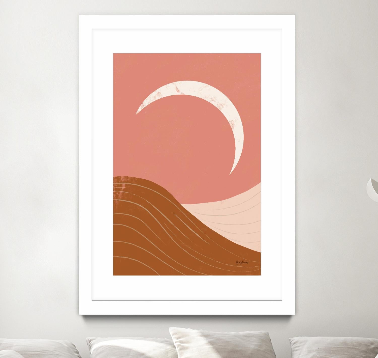 Desert Sunrise II by Becky Thorns on GIANT ART - pink shapes mountains