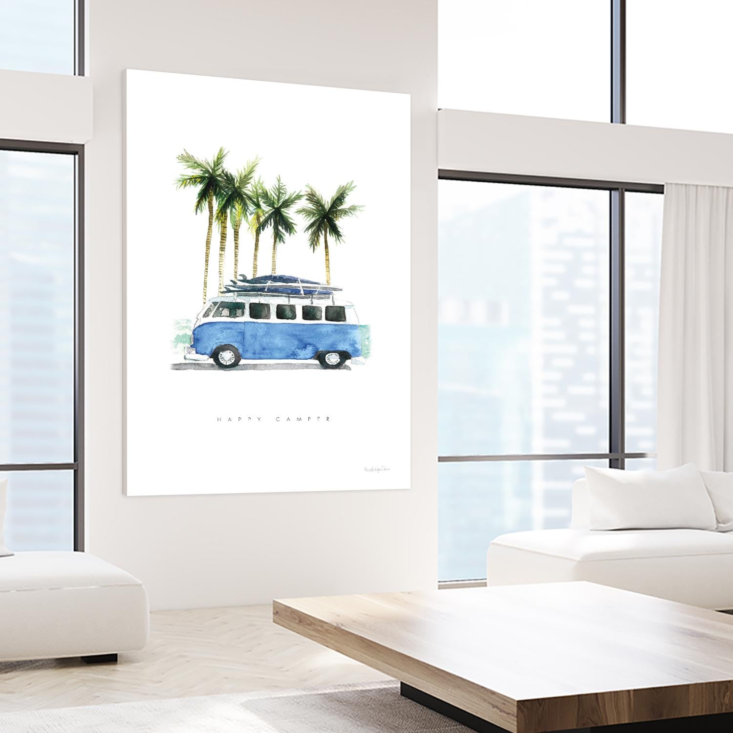 Surf Days II by Mercedes Lopez on GIANT ART - coastal & nautical aqua