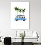 Surf Days II by Mercedes Lopez on GIANT ART - coastal & nautical aqua