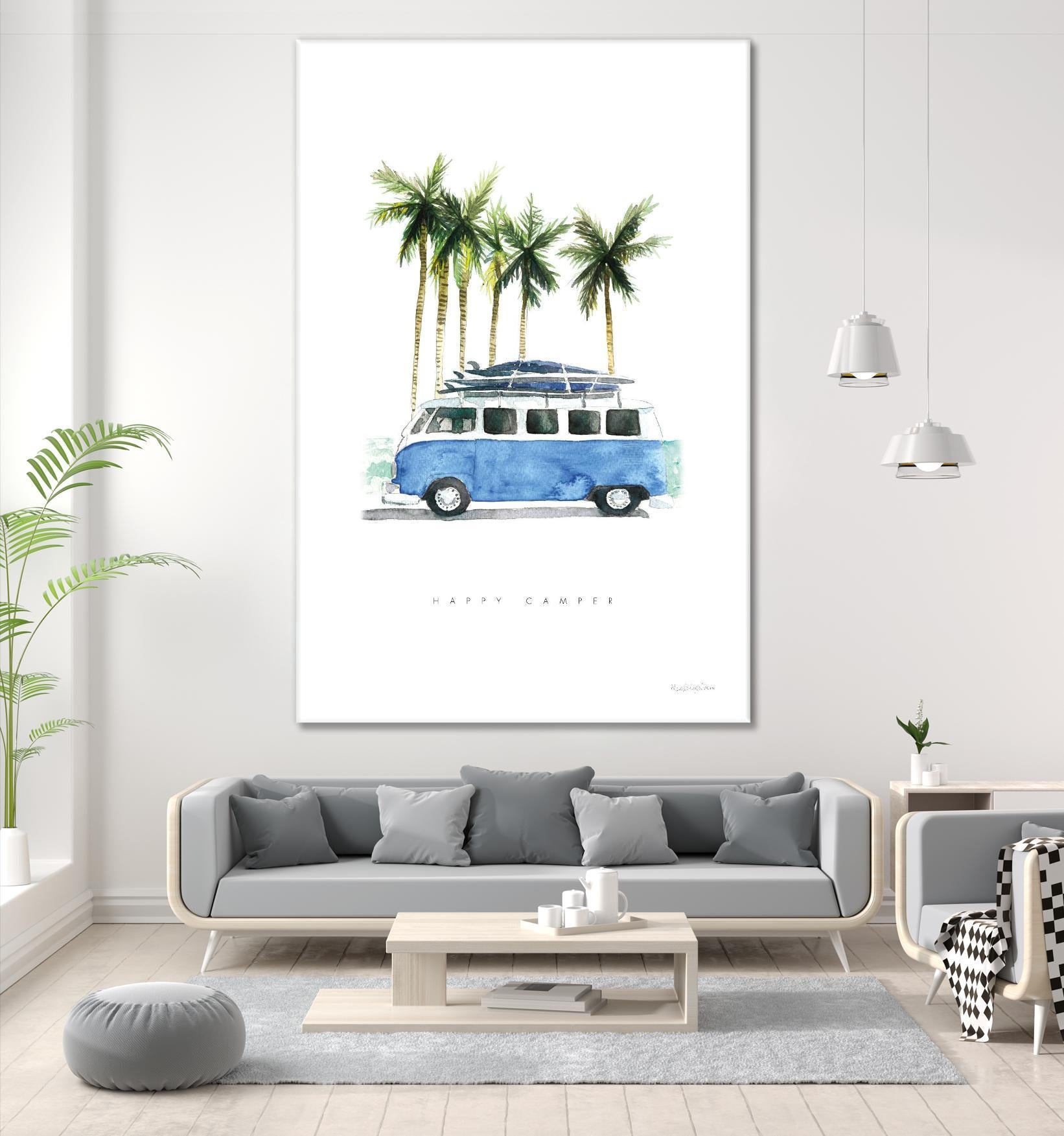 Surf Days II by Mercedes Lopez on GIANT ART - coastal & nautical aqua