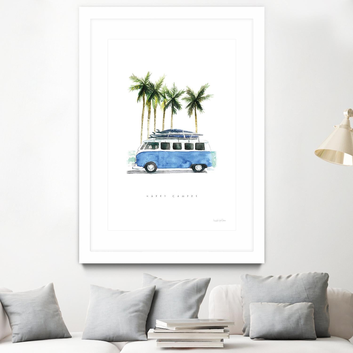 Surf Days II by Mercedes Lopez on GIANT ART - coastal & nautical aqua