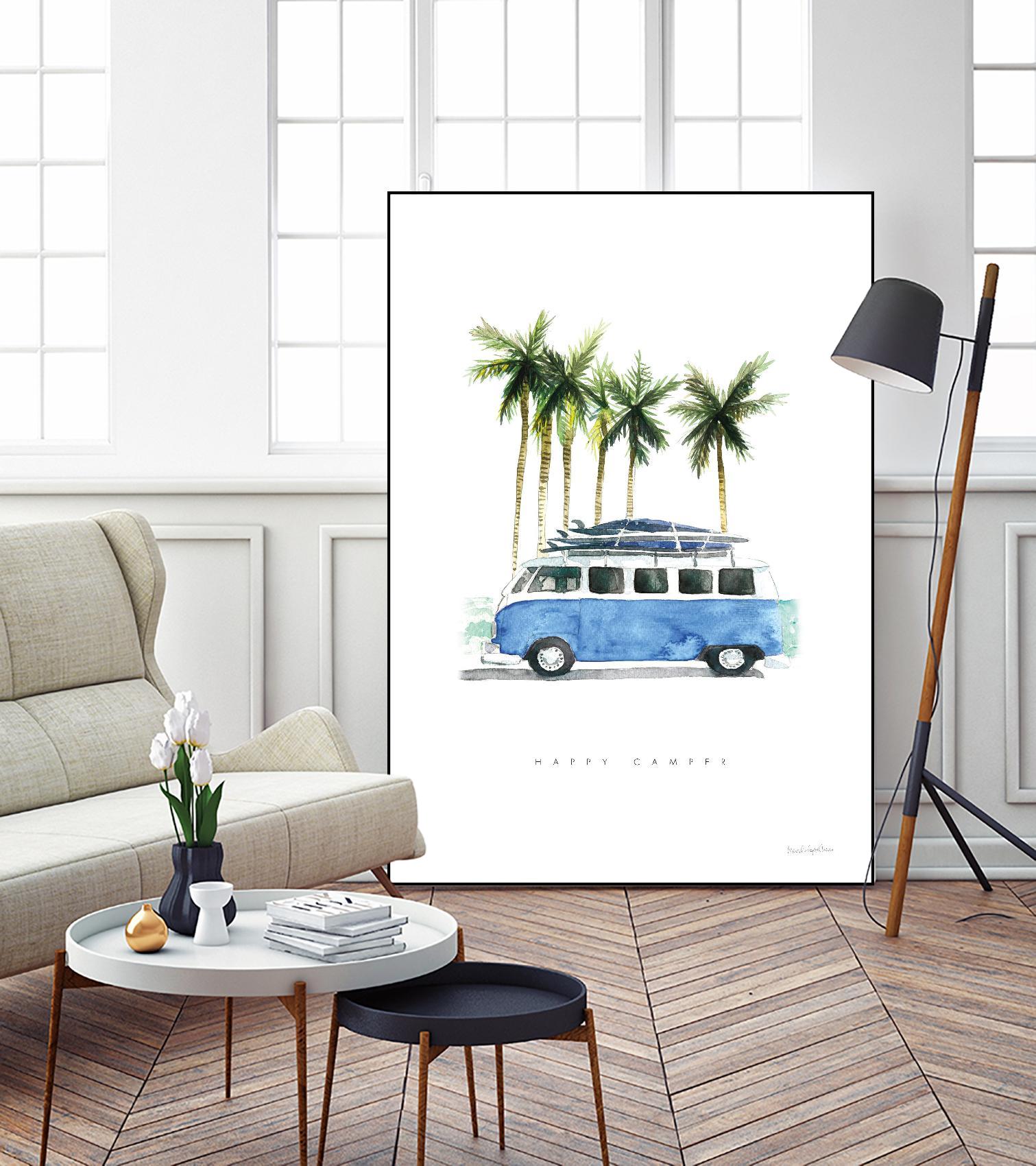 Surf Days II by Mercedes Lopez on GIANT ART - coastal & nautical aqua