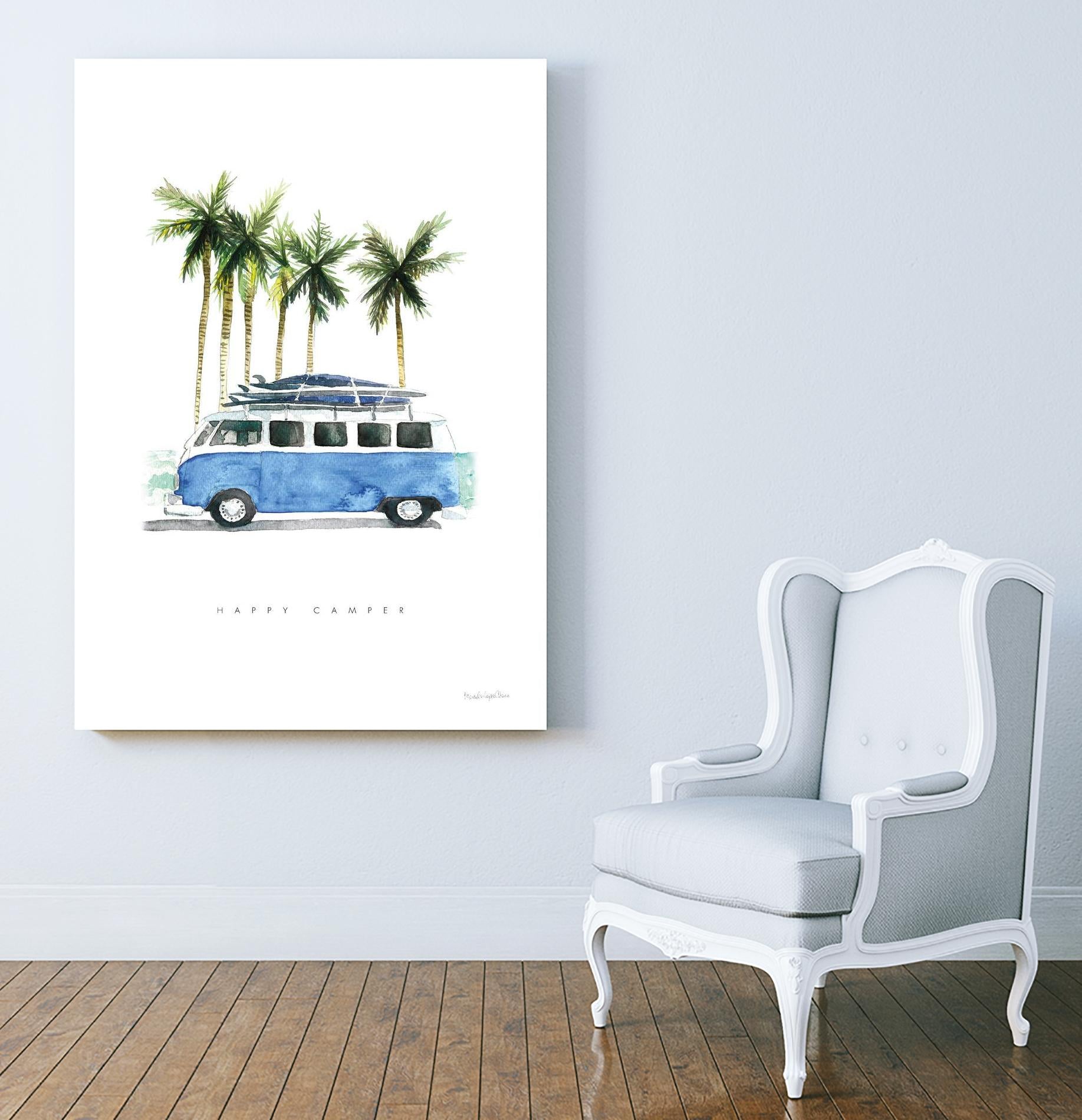 Surf Days II by Mercedes Lopez on GIANT ART - coastal & nautical aqua