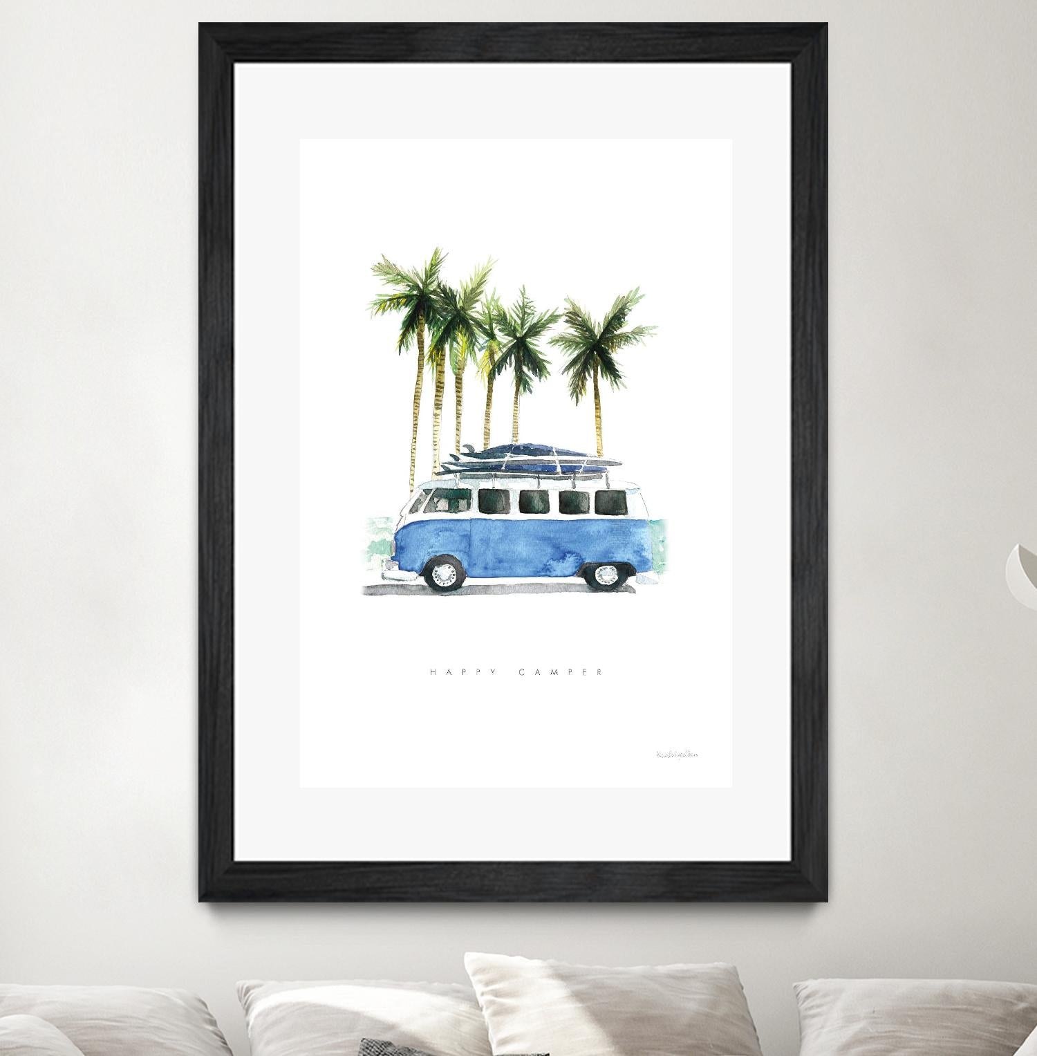 Surf Days II by Mercedes Lopez on GIANT ART - coastal & nautical aqua
