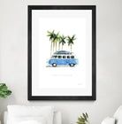 Surf Days II by Mercedes Lopez on GIANT ART - coastal & nautical aqua