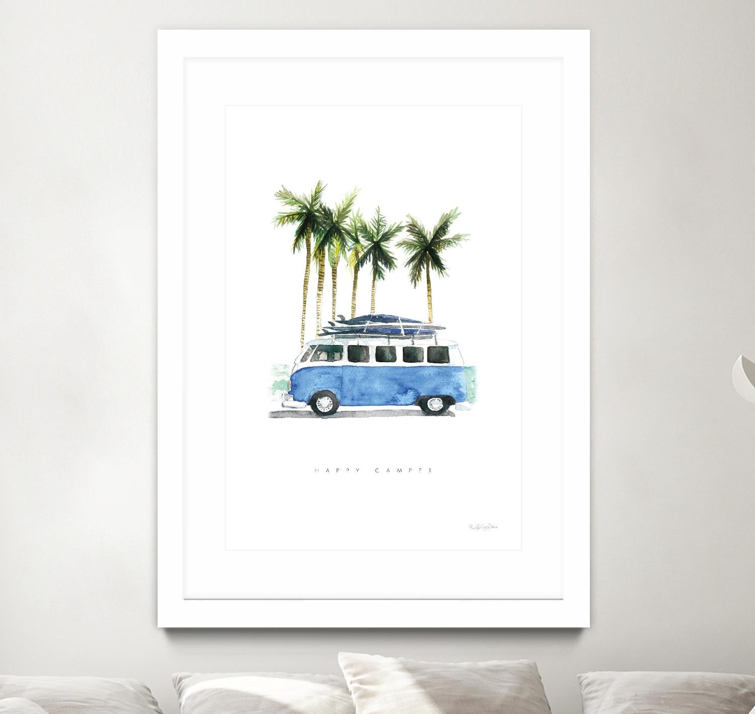 Surf Days II by Mercedes Lopez on GIANT ART - coastal & nautical aqua