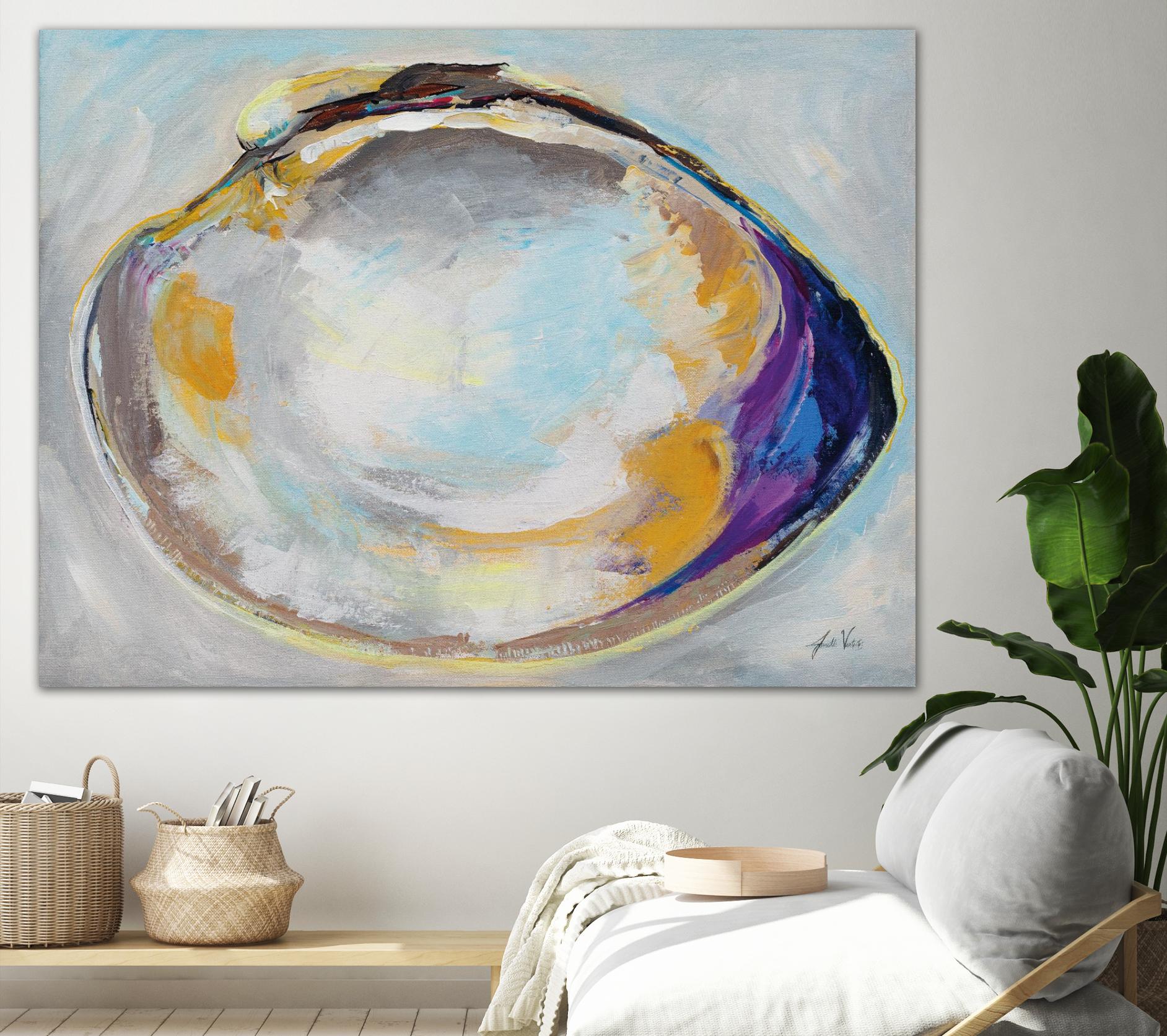 Open Quahog II by Jeanette Vertentes on GIANT ART - coastal & nautical blue