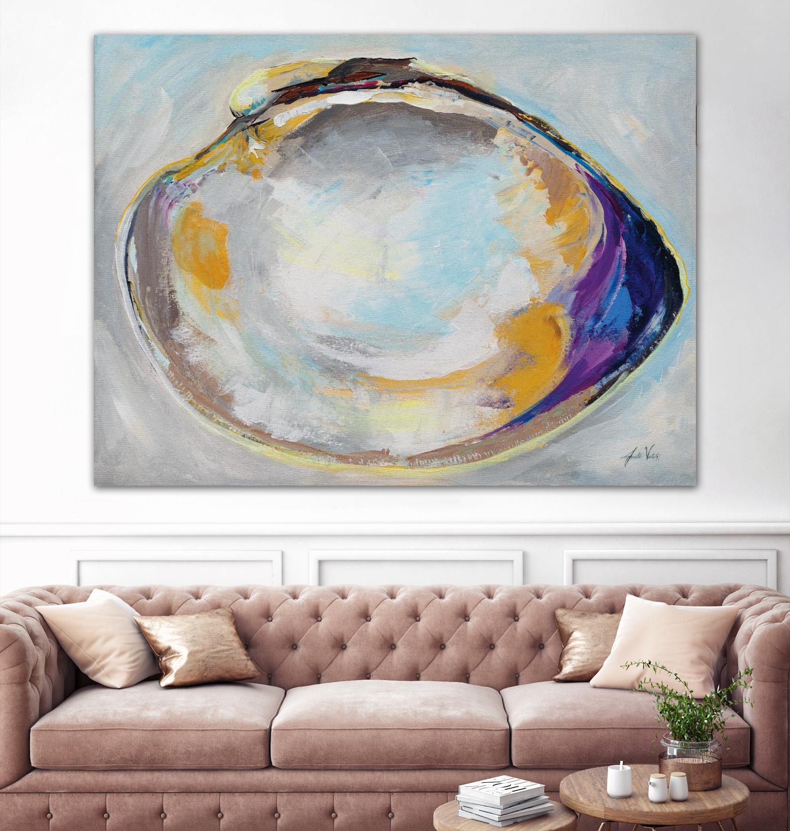 Open Quahog II by Jeanette Vertentes on GIANT ART - coastal & nautical blue