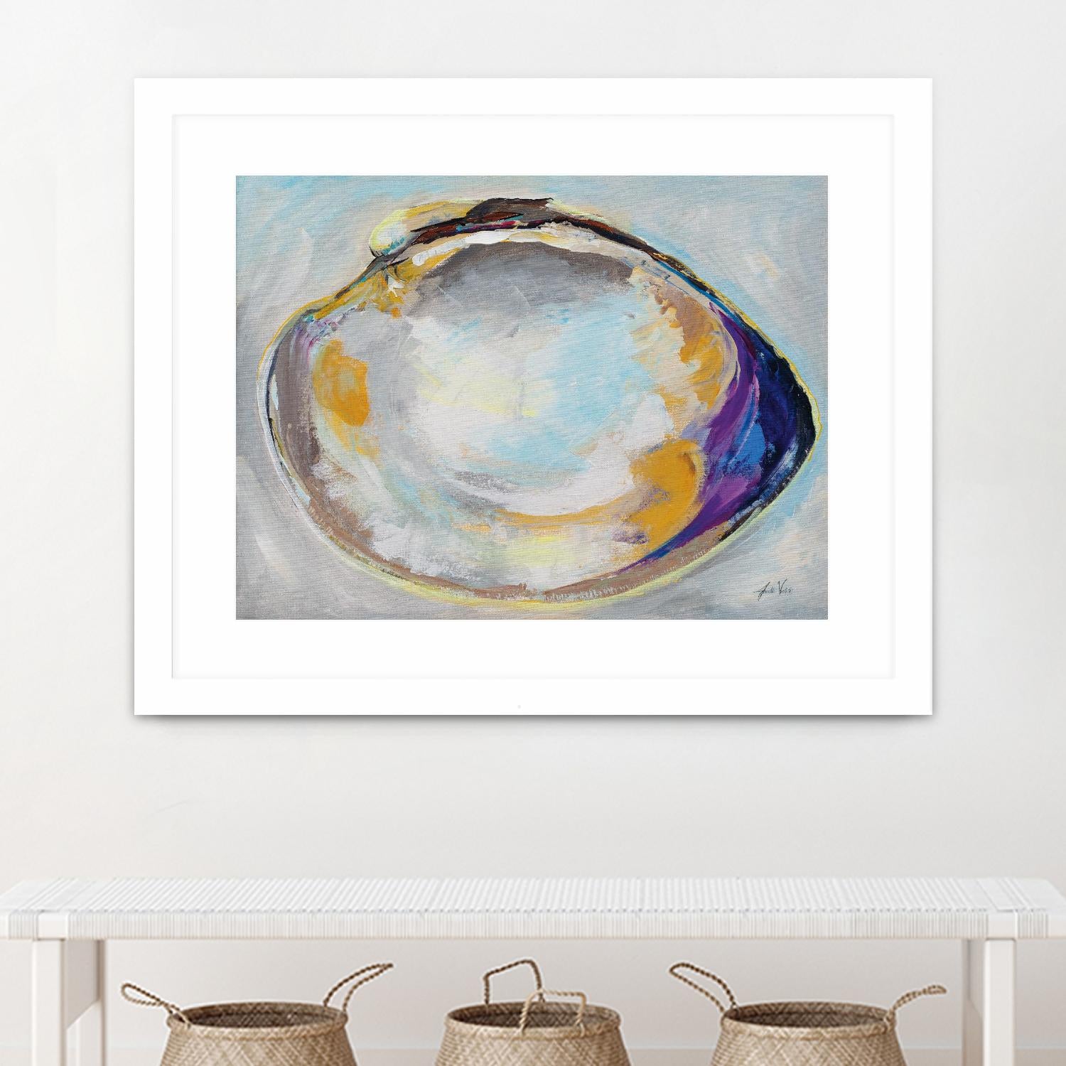 Open Quahog II by Jeanette Vertentes on GIANT ART - blue coastal & nautical seashells
