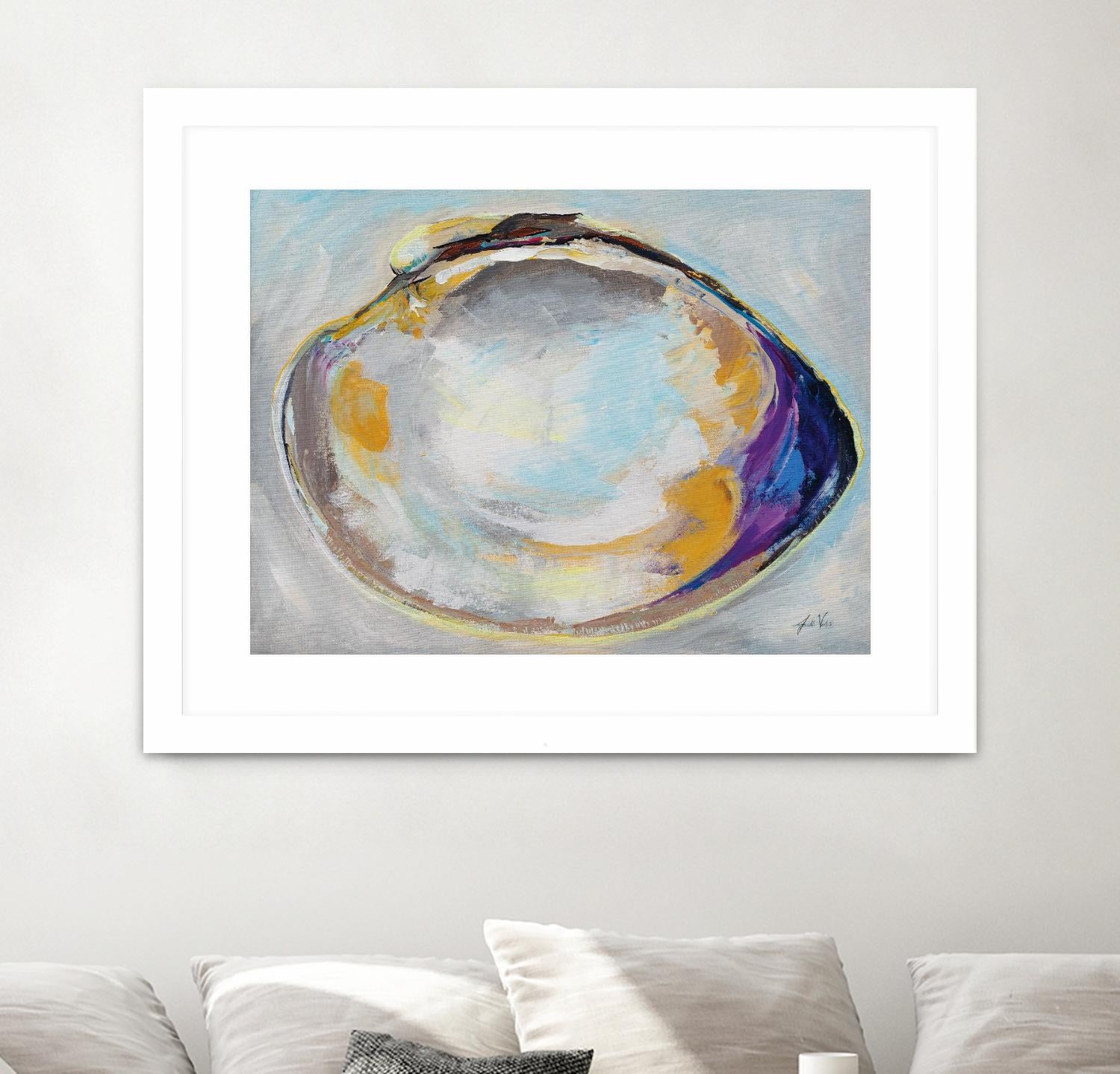 Open Quahog II by Jeanette Vertentes on GIANT ART - blue coastal & nautical seashells