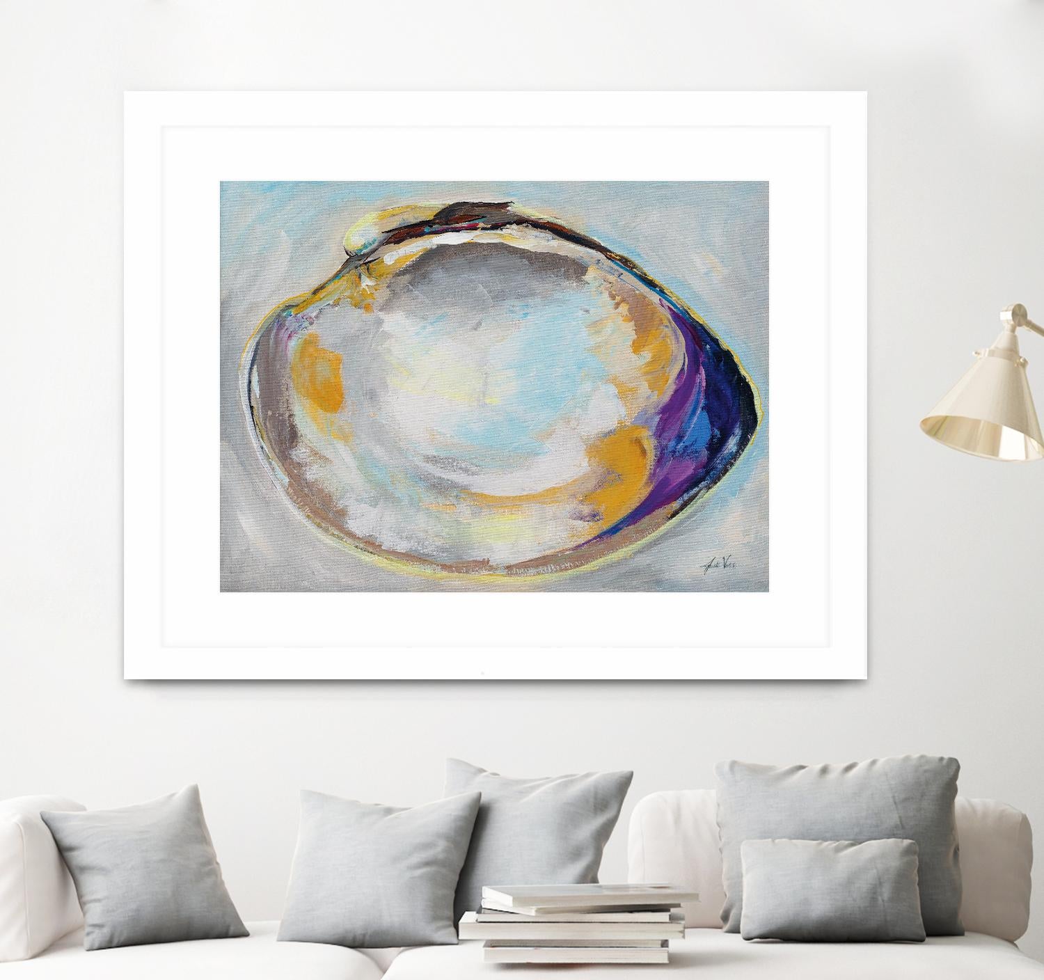 Open Quahog II by Jeanette Vertentes on GIANT ART - blue coastal & nautical seashells