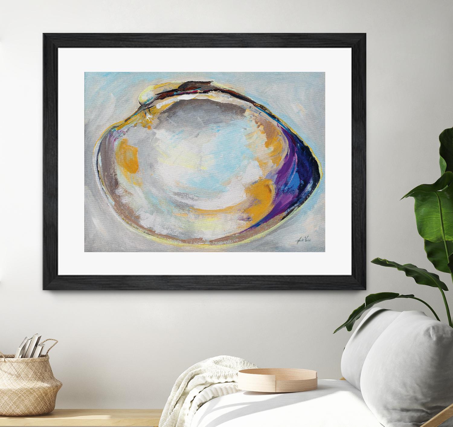 Open Quahog II by Jeanette Vertentes on GIANT ART - blue coastal & nautical seashells