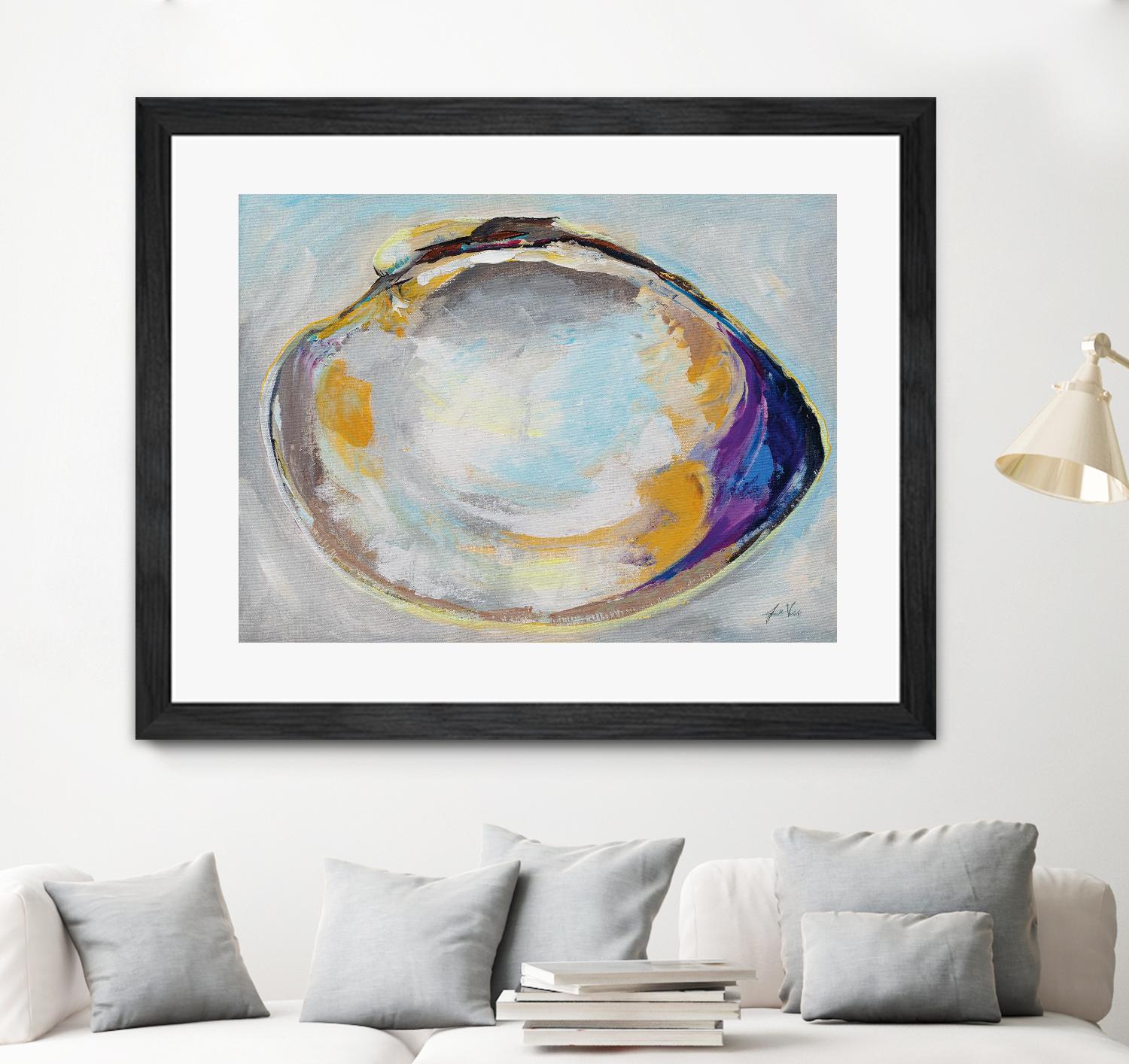 Open Quahog II by Jeanette Vertentes on GIANT ART - blue coastal & nautical seashells