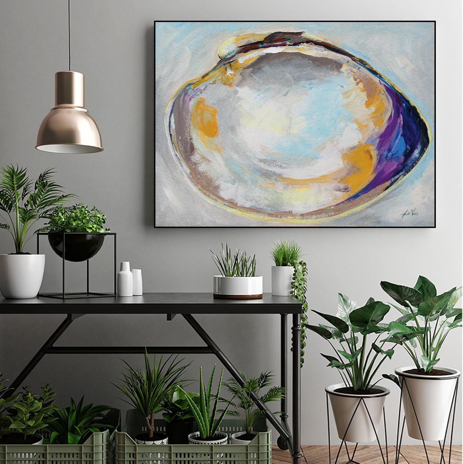 Open Quahog II by Jeanette Vertentes on GIANT ART - coastal & nautical blue