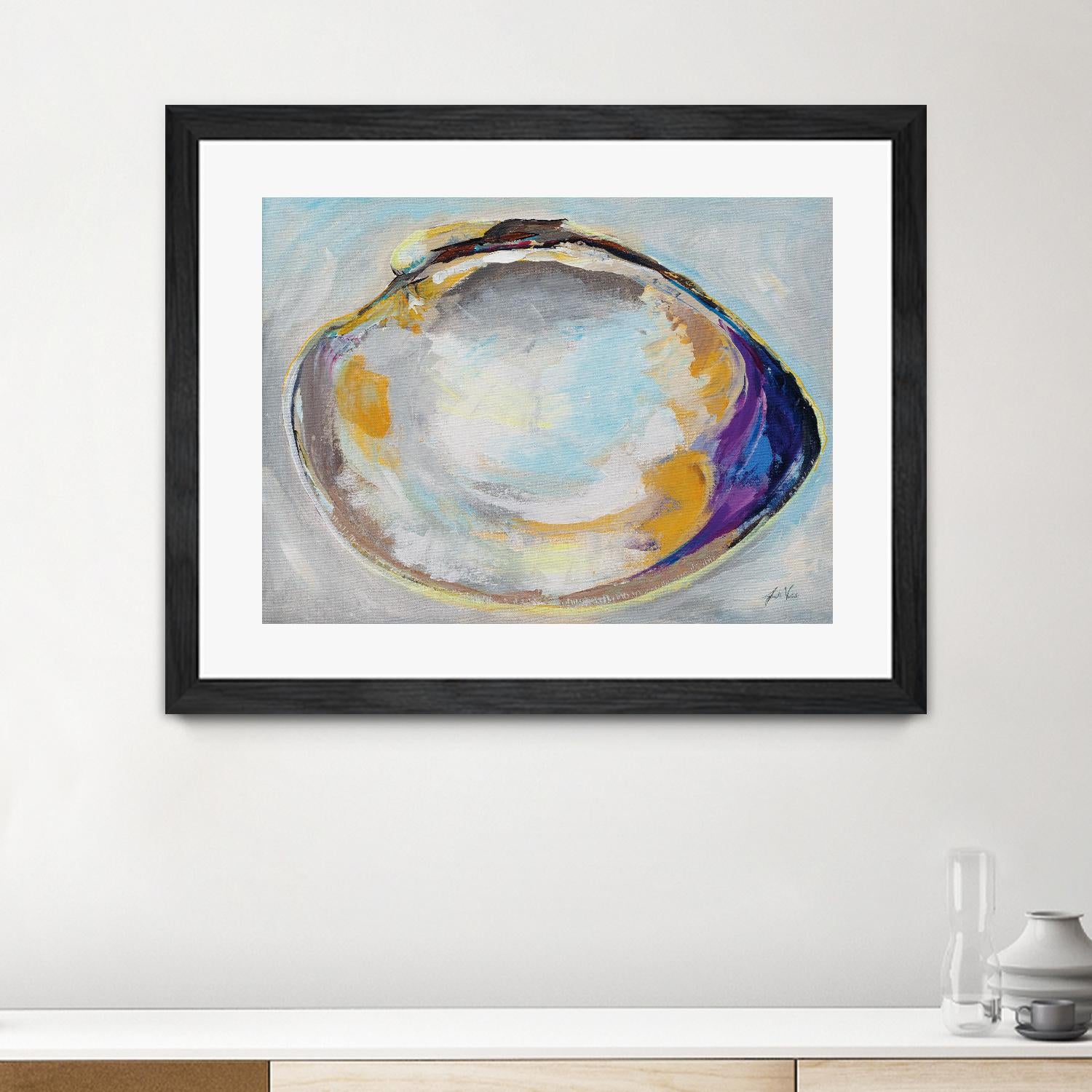Open Quahog II by Jeanette Vertentes on GIANT ART - blue coastal & nautical seashells