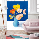 Poppies on Blue by Pamela Munger on GIANT ART - florals blue