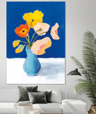 Poppies on Blue by Pamela Munger on GIANT ART - florals blue