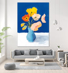 Poppies on Blue by Pamela Munger on GIANT ART - florals blue