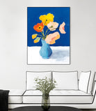 Poppies on Blue by Pamela Munger on GIANT ART - florals blue